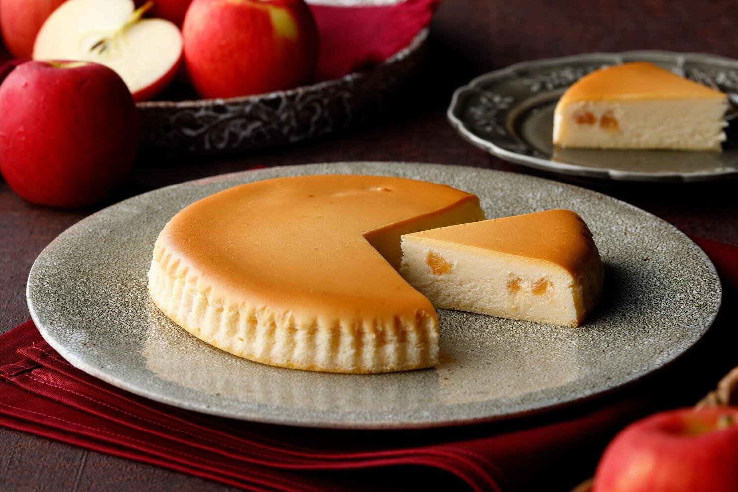 チーズガーデン「御用邸アップルチーズケーキ」砂糖漬けりんご入り秋冬限定ケーキ、スパイス香るクッキーも