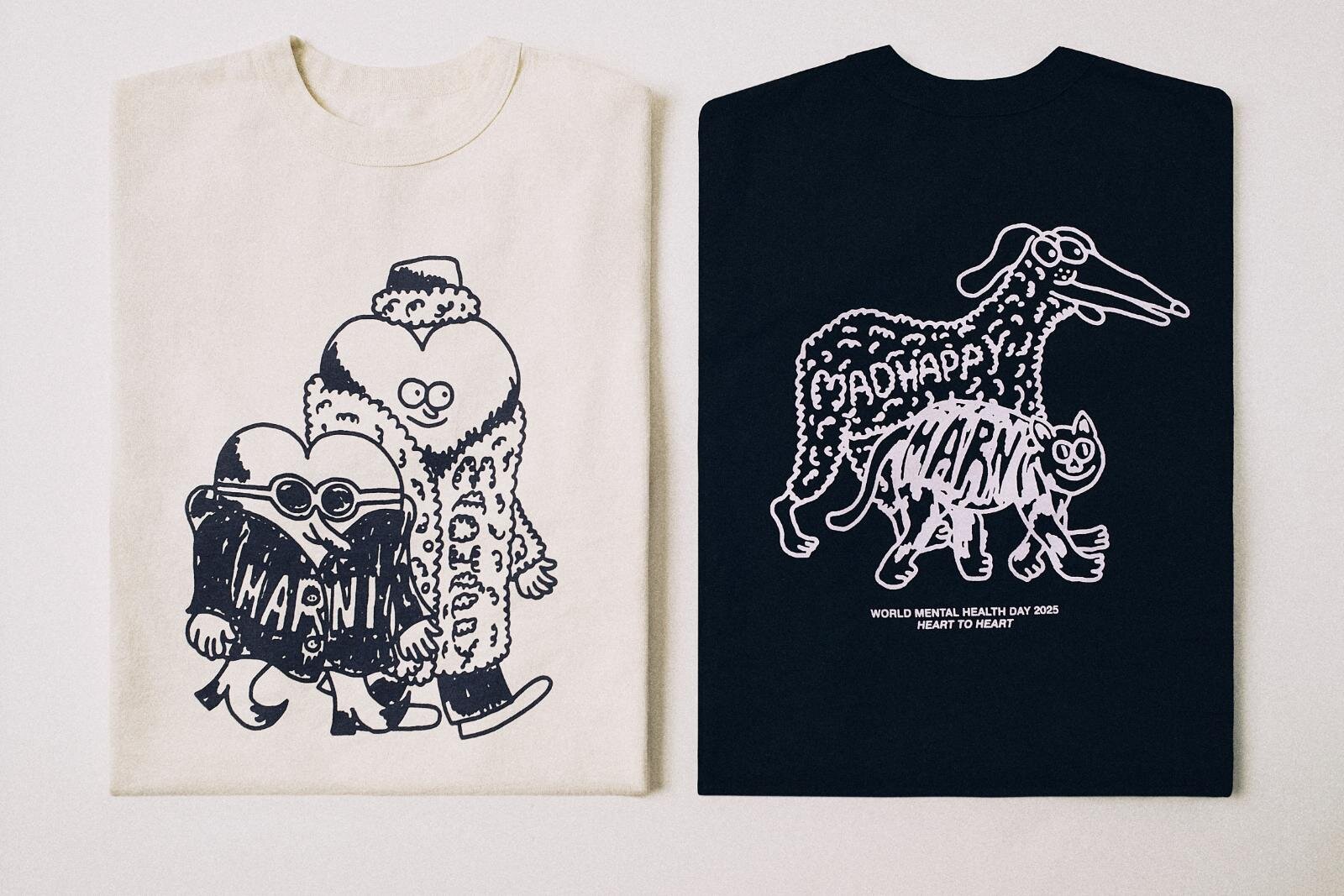 マルニ×マッドハッピーがコラボ、楽観的な動物プリントのTシャツやスウェットフーディ