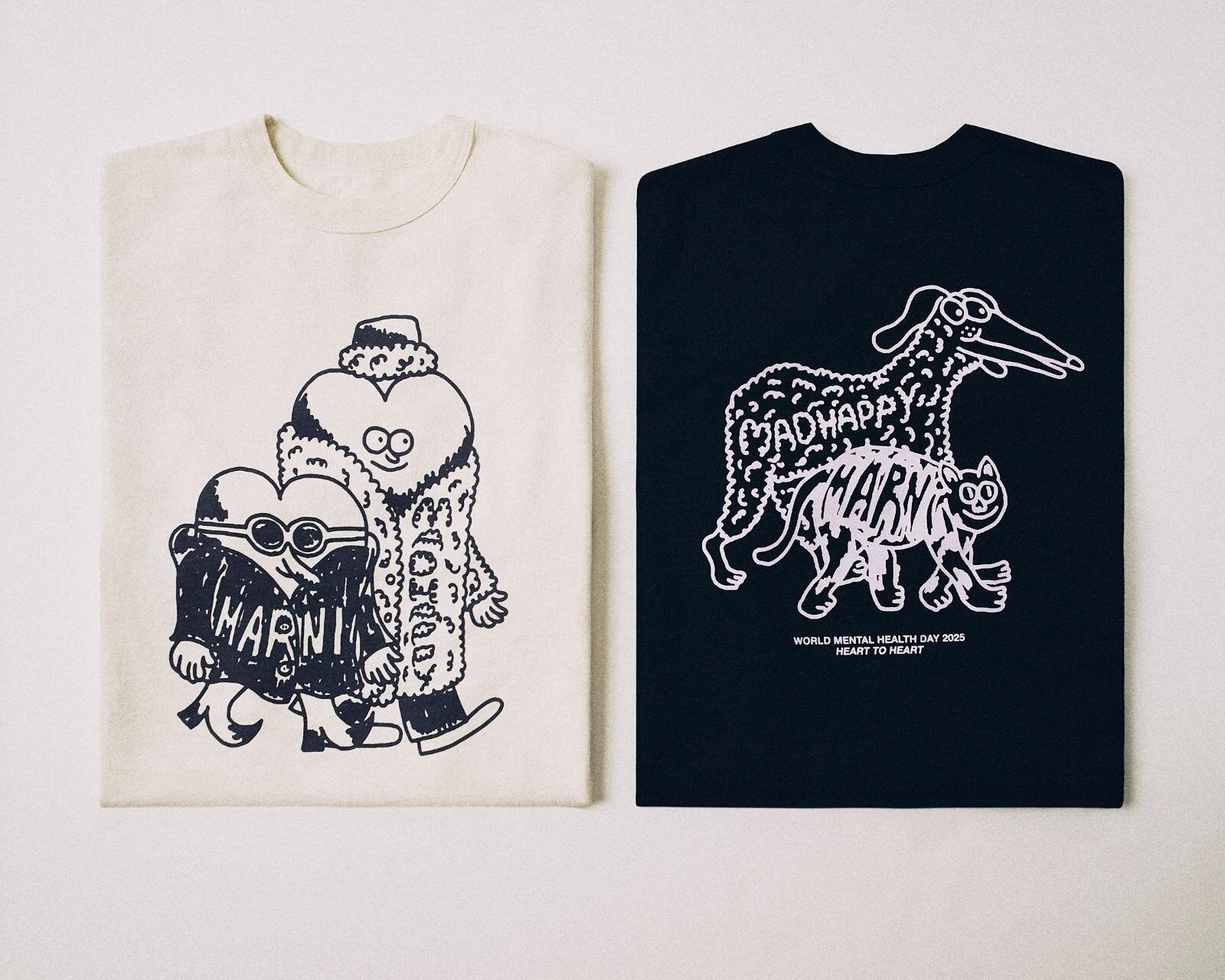 マルニ×マッドハッピーがコラボ、楽観的な動物プリントのTシャツやスウェットフーディ｜写真4