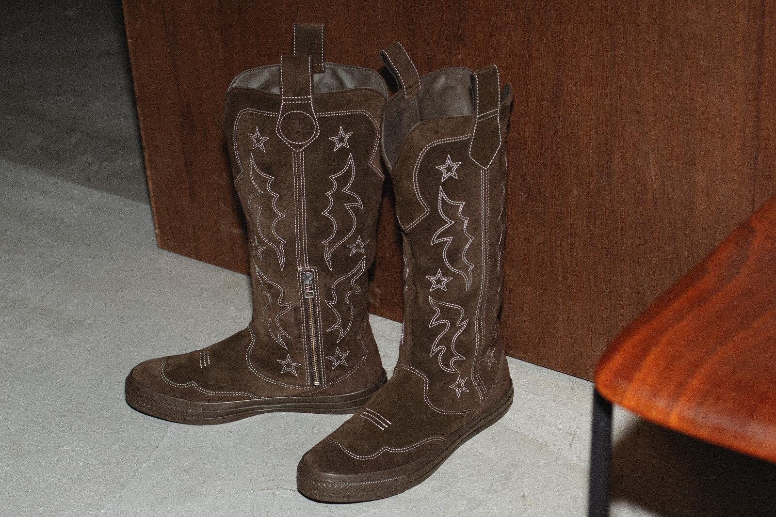 コンバース「オールスター」星のステッチが彩るウエスタンブーツ、サイドジップ付き厚底スニーカーも