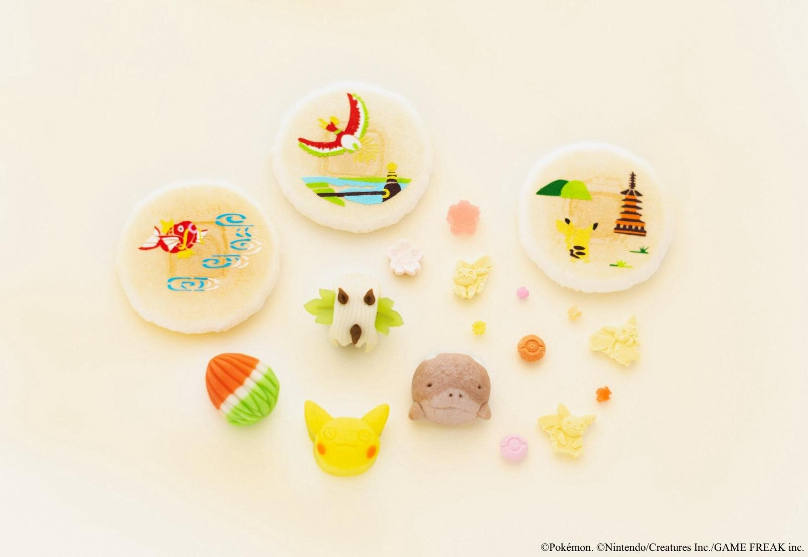 「ポケモン京菓子」ドオーやホウオウの上生菓子＆桜と紅葉が彩るピカチュウの干菓子など、七條甘春堂から｜写真1