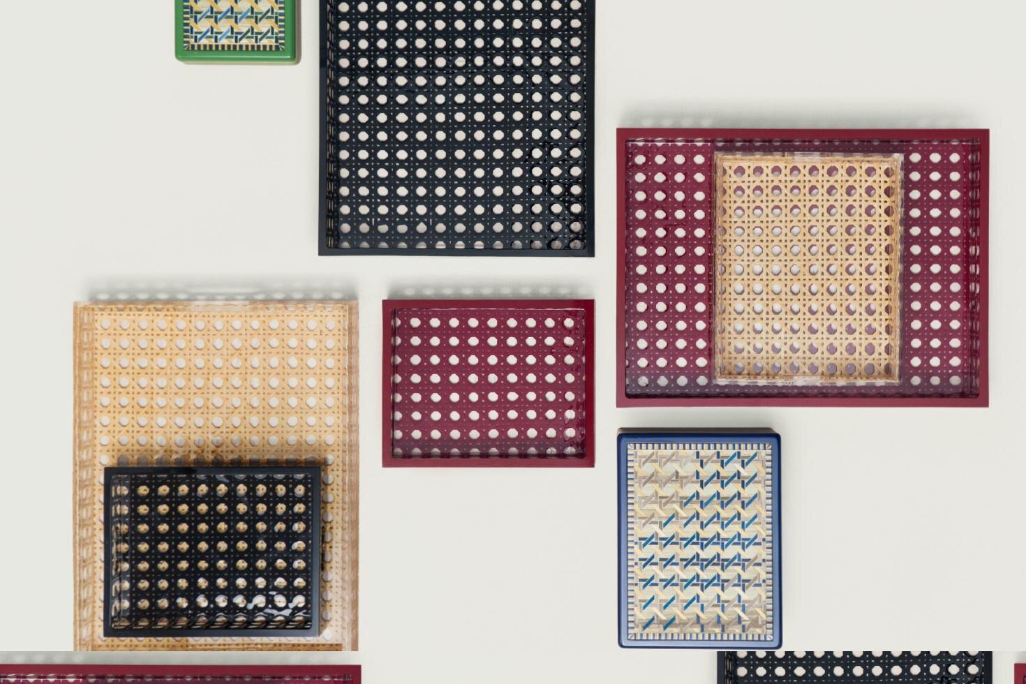 ディオール メゾン「クロス カナージュ」"格子状"幾何学モチーフのクッション＆ジュエリーボックス