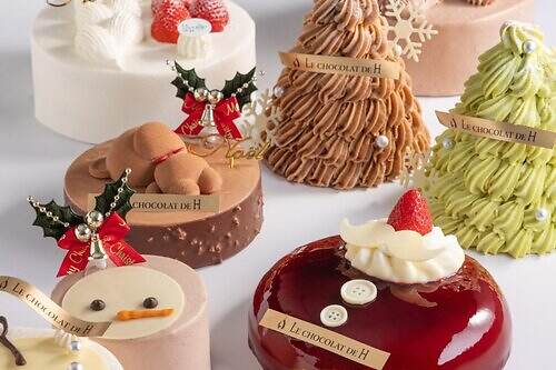 ル ショコラ ドゥ アッシュ25年クリスマス、アールグレイ香るサンタ風ムース＆ベアが乗るショコラケーキ