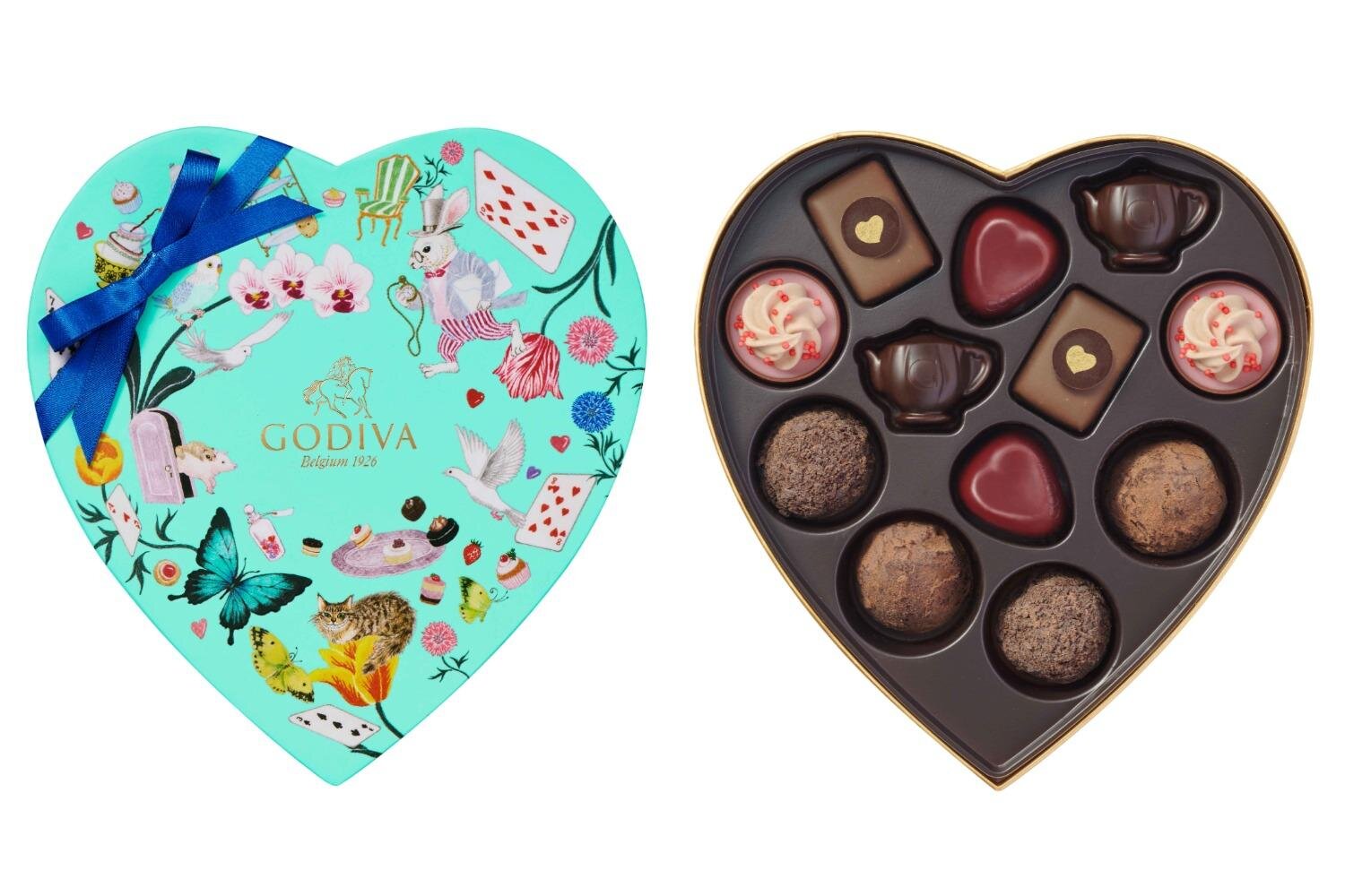 チョコレート｜ゴディバ26年バレンタイン「不思議の国のアリス」“お茶会”着想、紅茶香るティーポット形チョコなど