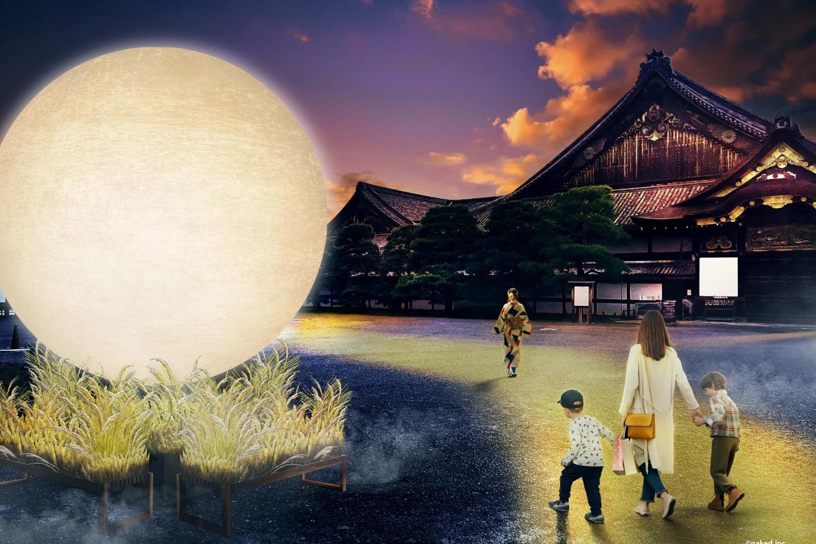 京都・二条城で“月と光”のナイトアートイベント、建築や庭園を彩る没入型デジタルアート