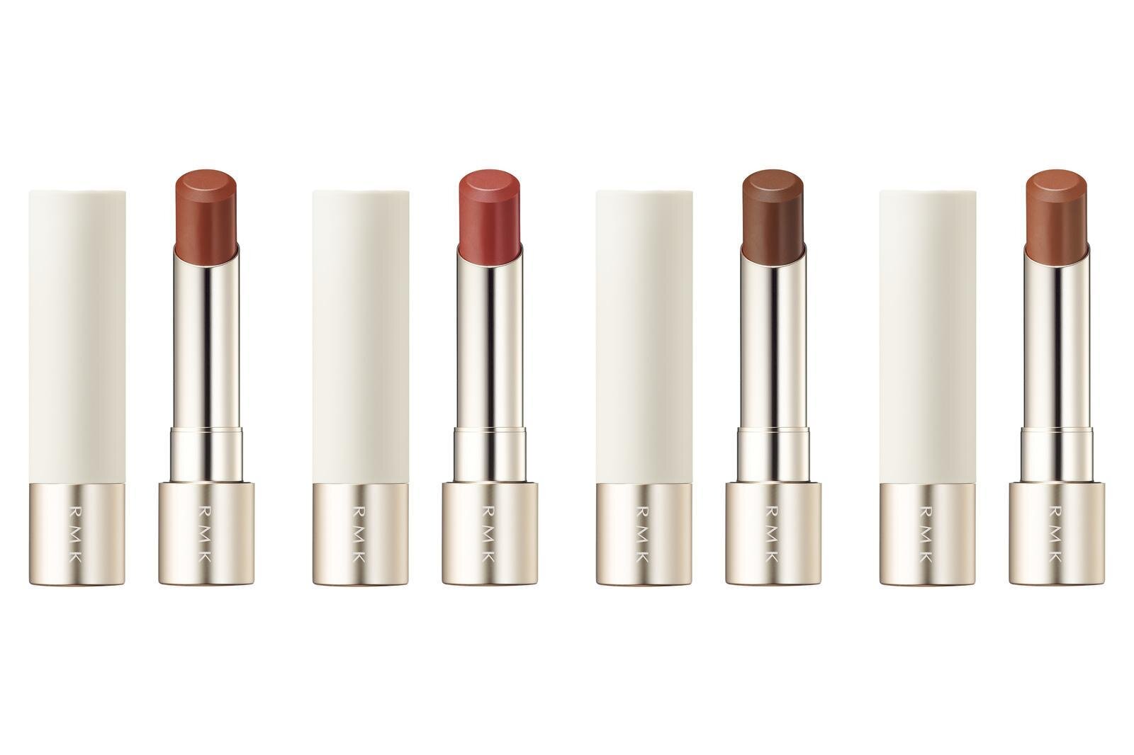 左から) RMK デューイーメルト リップカラー 11、12、13、EX-05 各4,180円 ※EX-05のみ数量限定発売。