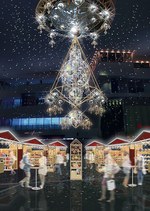 「北欧クリスマスマーケット」阪急うめだ本店で開催 - 光り輝く巨大ヒンメリも登場｜写真1