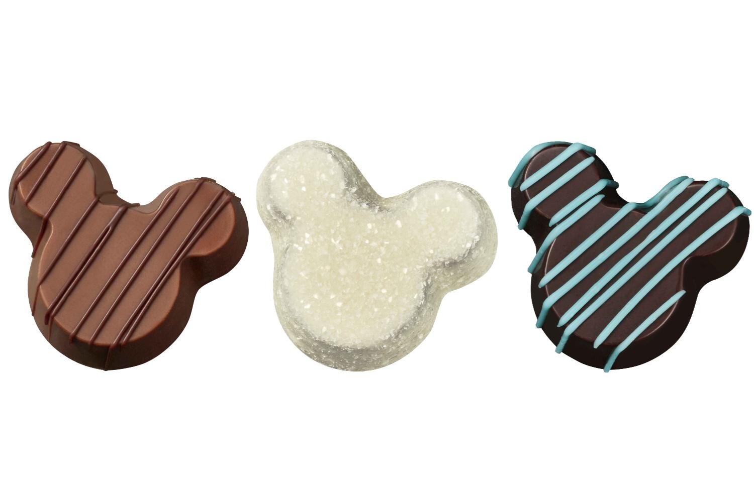 ミルク＆ヘーゼルナッツ/ミッキー、ホワイト＆チェリー/ミッキー、ダーク＆キャラメル/ミッキー