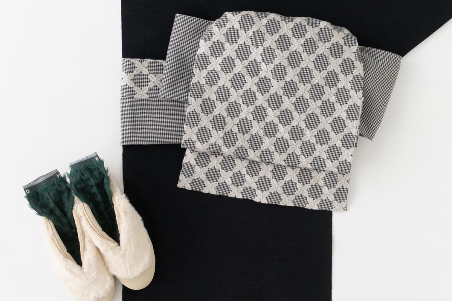 きものやまと×ミントデザインズ、フリンジ足袋ソックス＆“レースを重ねた千鳥格子柄”へこ帯