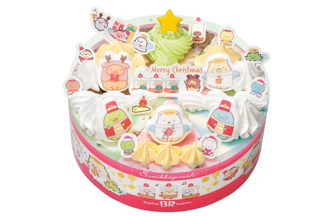 キャラクター｜サーティワン25年クリスマス「すみっコぐらし」のアイスクリームケーキ、すみっコがサンタやトナカイ姿に
