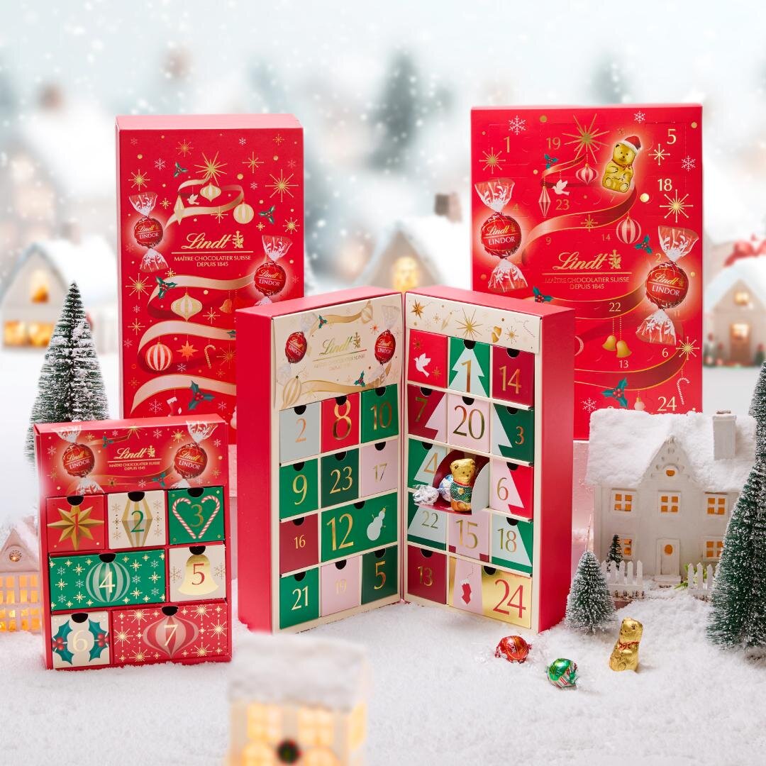 リンツ25年クリスマスチョコ、“リンドールを選んで作る”オリジナルアドベントカレンダー