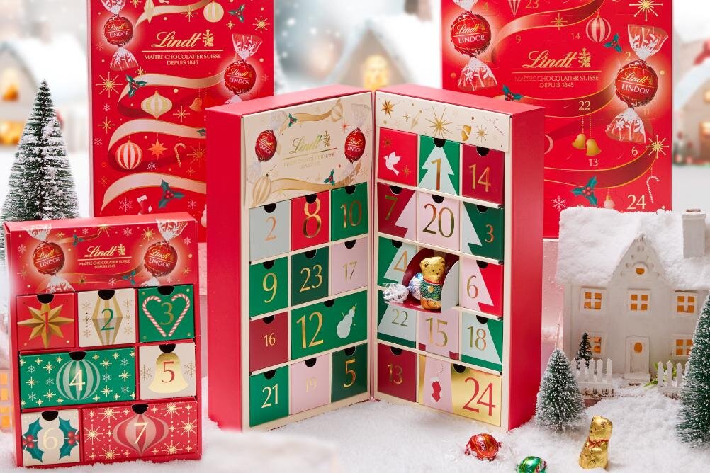 リンツ25年クリスマスチョコ、“リンドールを選んで作る”オリジナルアドベントカレンダー