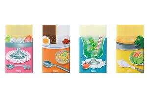 消すと「レトロ喫茶メニュー」が現れる消しゴム、昔懐かしのプリンやオムライスなど｜写真2