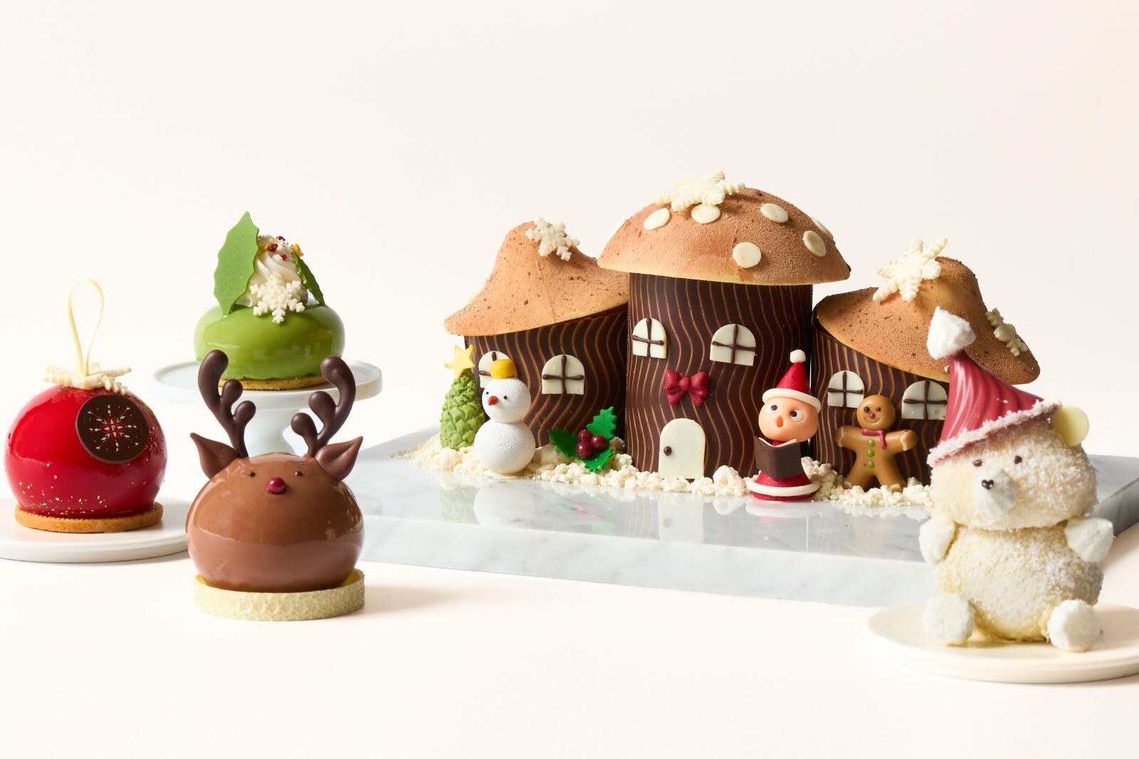 ザ・ペニンシュラ ブティック＆カフェ25年クリスマス、“きのこの家”着想和栗クリームのケーキなど