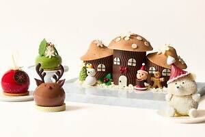 ザ・ペニンシュラ ブティック＆カフェ25年クリスマス、“きのこの家”着想和栗クリームのケーキなど