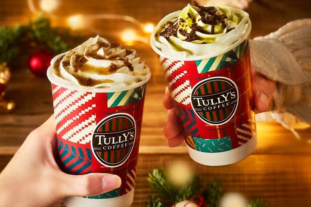 タリーズコーヒー25年クリスマス、ドバイチョコレート着想ラテ＆ラムレーズンロイヤルミルクティー