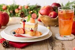 アフタヌーンティー・ティールームのクリスマスメニュー、りんごのショートケーキやアドベントカレンダー