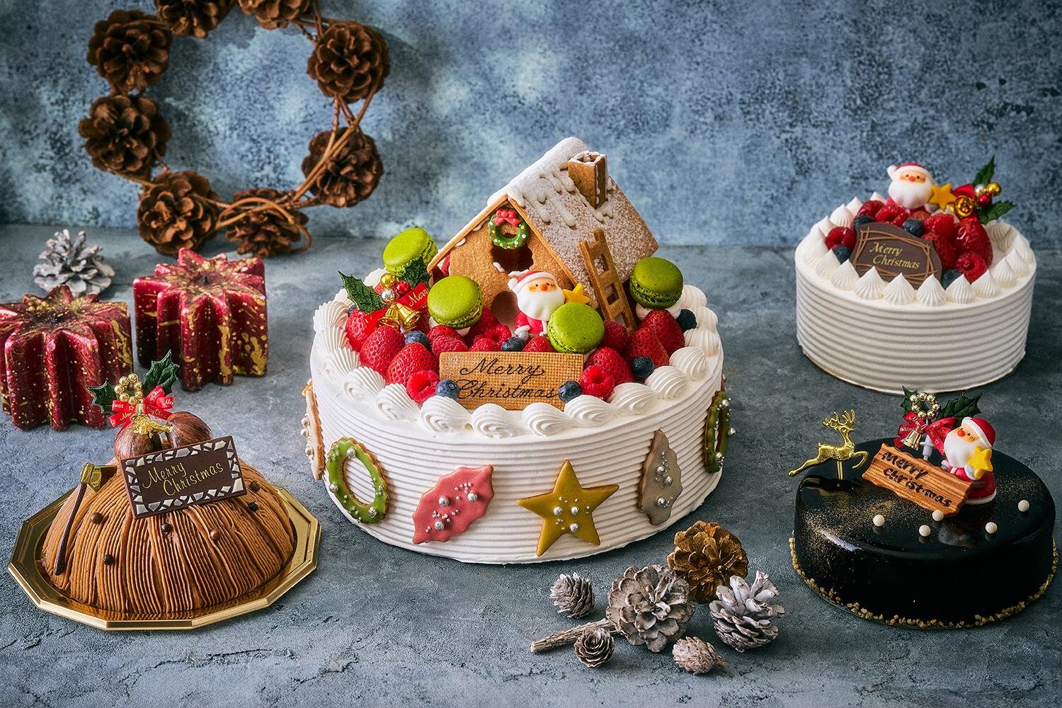 ホテルオークラ東京ベイ25年クリスマス、“サンタの家”が飾られたショートケーキ＆ラム酒香るモンブラン｜写真1