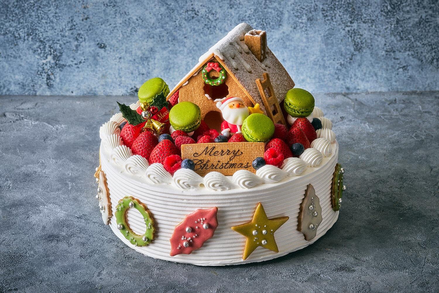 ホテルオークラ東京ベイ25年クリスマス、“サンタの家”乗るショートケーキ＆ラム酒香るモンブラン