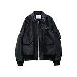 sacaiのクリスマス、スタッズ光るレザージャケットやカラフル生地を編み込んだクロシェバッグ｜写真33