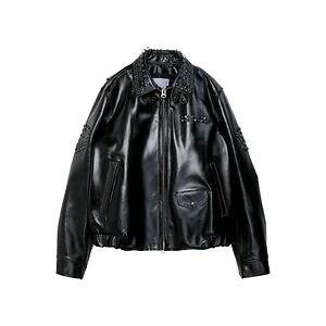 sacaiのクリスマス、スタッズ光るレザージャケットやカラフル生地を編み込んだクロシェバッグ｜写真31