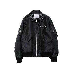 sacaiのクリスマス、スタッズ光るレザージャケットやカラフル生地を編み込んだクロシェバッグ｜写真33