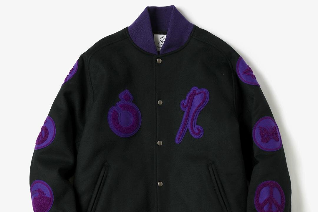 ニードルズ×ノーマリズム テキスタイル、“バタフライ”マークのバーシティジャケット＆チャイナシャツ