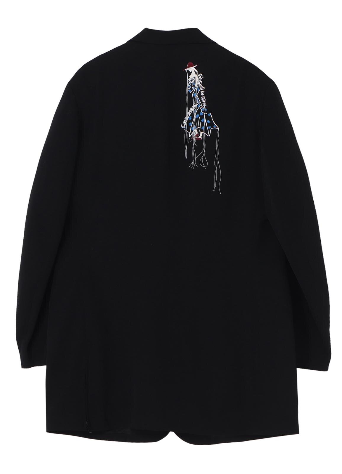 ヨウジヤマモト“翼を広げるカラス”プリントのウールコート＆手描きデッサンの刺繍ジャケット｜写真2