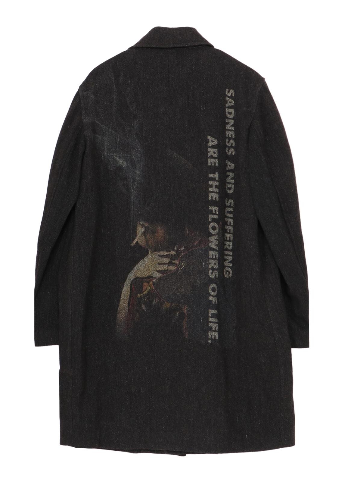 ヨウジヤマモト“翼を広げるカラス”プリントのウールコート＆手描きデッサンの刺繍ジャケット｜写真9