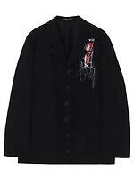 ヨウジヤマモト“翼を広げるカラス”プリントのウールコート＆手描きデッサンの刺繍ジャケット｜写真15