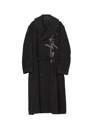 ヨウジヤマモト“翼を広げるカラス”プリントのウールコート＆手描きデッサンの刺繍ジャケット｜写真14