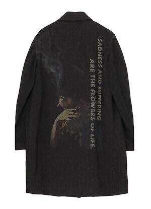 ヨウジヤマモト“翼を広げるカラス”プリントのウールコート＆手描きデッサンの刺繍ジャケット｜写真9