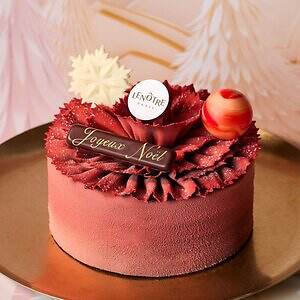 ルノートル25年クリスマスケーキ、“まるで花束”真っ赤なチョコムース＆苺煌めくレアチーズケーキ｜写真1