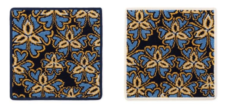 ハンカチ 各2,750円 サイズ：25cm×25cm／カラー：ネイビー×ネイビー、ネイビー×アイボリー