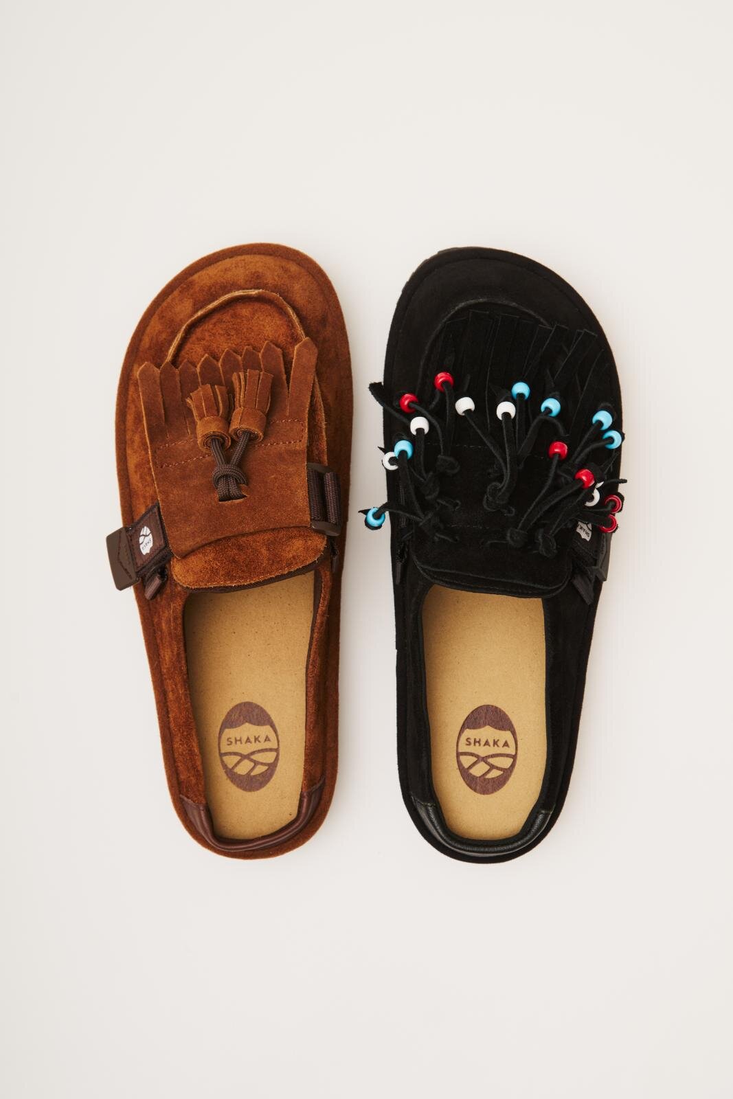 シャカの6WAYモカシン風シューズ、タッセル・ビーズ付きフリンジ・踵ストラップを自由に着脱｜写真12