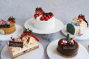 ウェスティンホテル大阪25年クリスマスケーキ、”雪景色風”ブッシュ・ド・ノエルや王道ショートケーキ