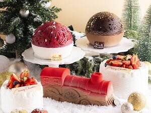 ヒルトン京都25年クリスマス、“まるでスノードーム”なオーナメント型ショート＆トレインケーキ｜写真1