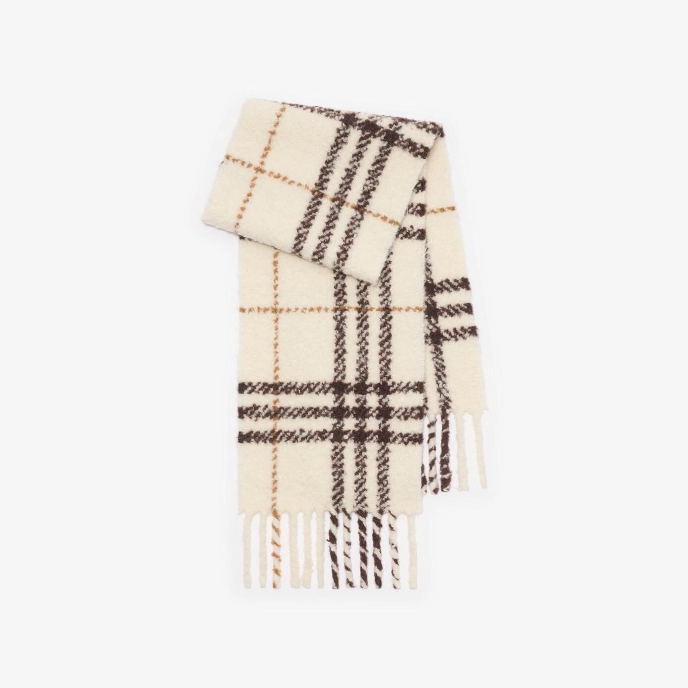 チェック アルパカウールブレンド ブークレスカーフ 100,100円