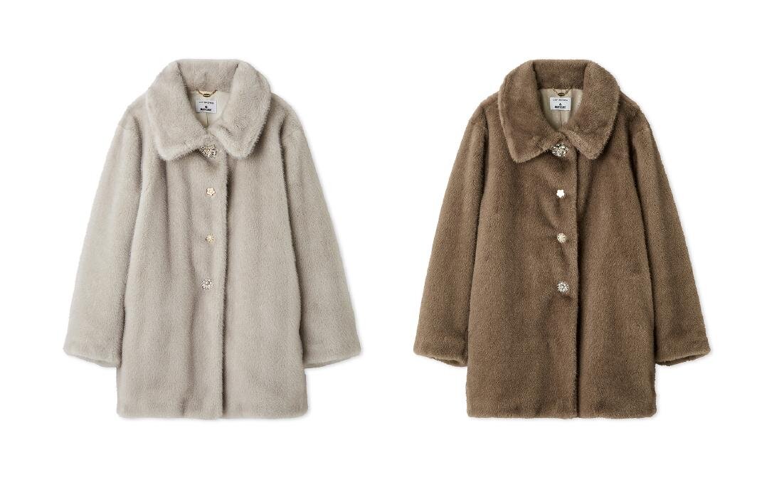 リリー ブラウン×マリークワント、ビジューボタンきらめくファーコートやデイジーモチーフのピアス