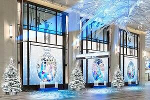 大阪・阪急うめだ本店のイルミネーション、“ホワイトクリスマスの世界”を描くクリスマスマーケットも
