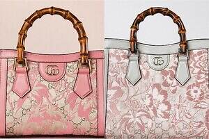 グッチと京都の老舗「細尾」銀の箔を織り込んだ西陣織バッグ、バンブーハンドルで