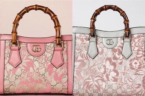 グッチと京都の老舗「細尾」銀の箔を織り込んだ西陣織バッグ、バンブーハンドルで