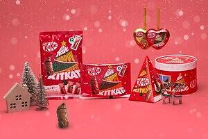 “サンタ型キットカット”「ホリデイサンタ」ハートオーナメント缶＆パーティーボックス、クリスマス限定で