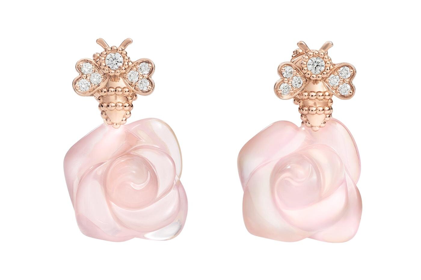 ディオール“薔薇咲く”ファインジュエリー「ラ ローズ ディオール」ミツバチがとまる花ピアスなど