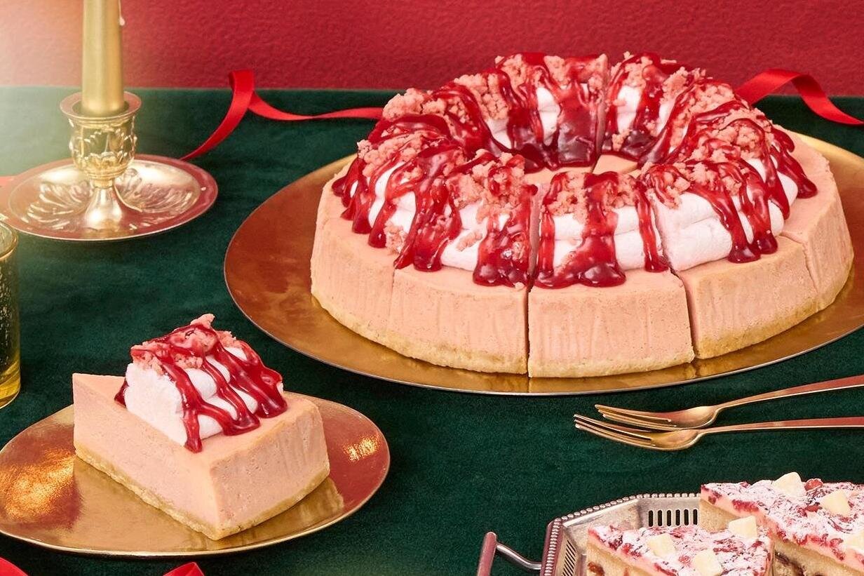 スターバックス25年冬“苺風味”のチーズケーキ＆アールグレイスコーン、クリスマスクッキー缶も