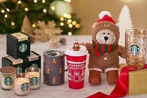 スターバックス25年クリスマス、“キラキラ星が舞う”ダブルウォールグラス＆ジンジャーブレッドマンのマグ