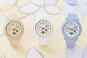 BABY-Gの花柄腕時計 - 文字板に花とクリスタル、メタリックなベゼル