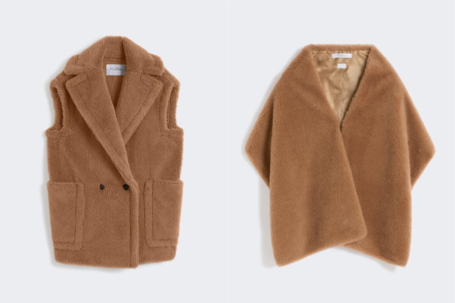 マックスマーラ“ふんわり”テディベア素材のストール、キャメルのアイコンコートが表参道の限定ストアに