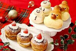チョコクリーム入り「サンタパン＆スノーマン」などクリスマス限定パン、ハートブレッドアンティークから