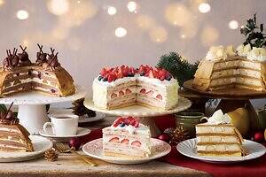 アフタヌーンティー・ラブアンドテーブル“苺が主役”のクリスマス限定ミルクレープ、洋梨×キャラメルも